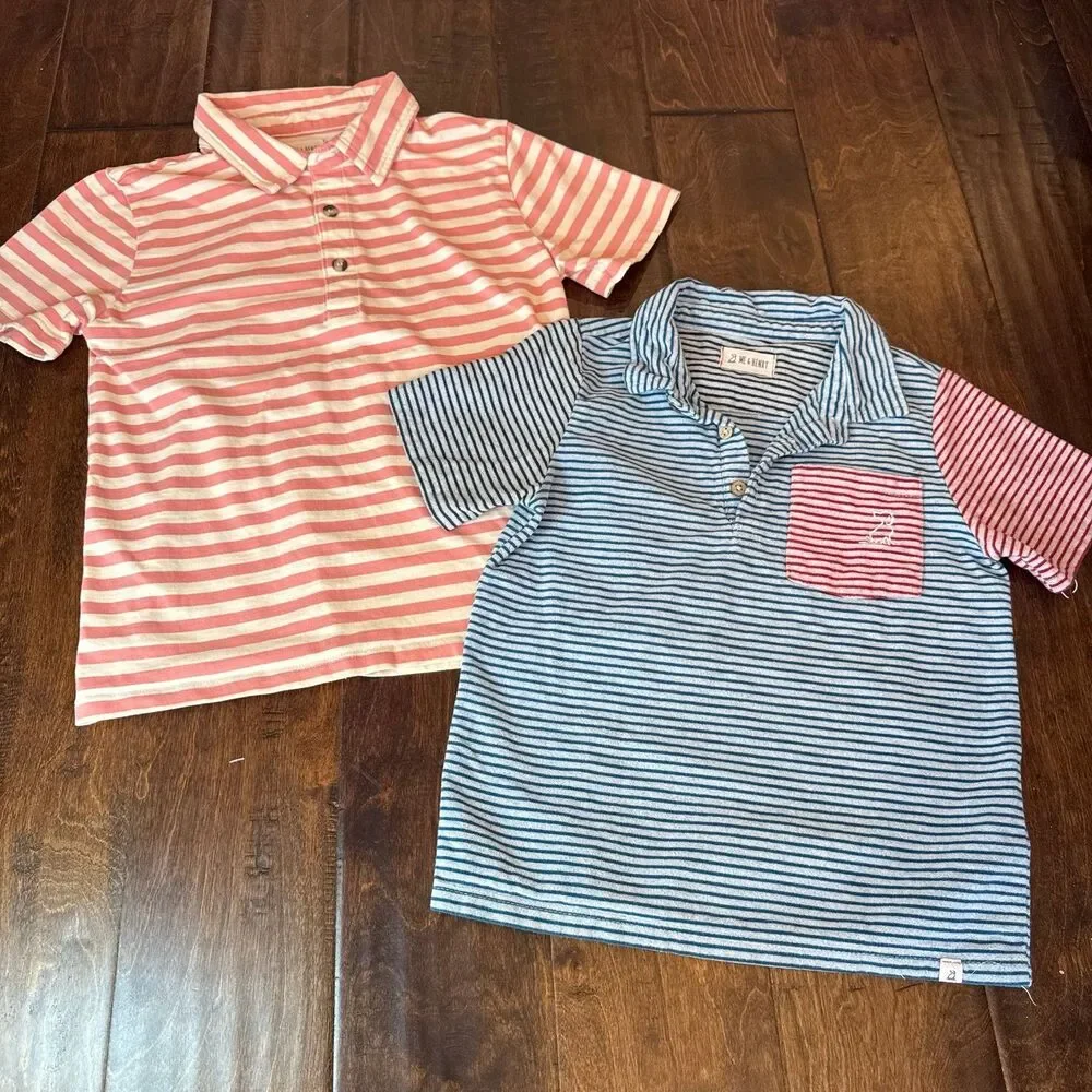 Me and Henry Polo Bundle Lot Patchwork and Stripes Boys size 8/9 Preppy Golf